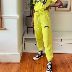 Topshop “WASTED” Sweatpants Yellow